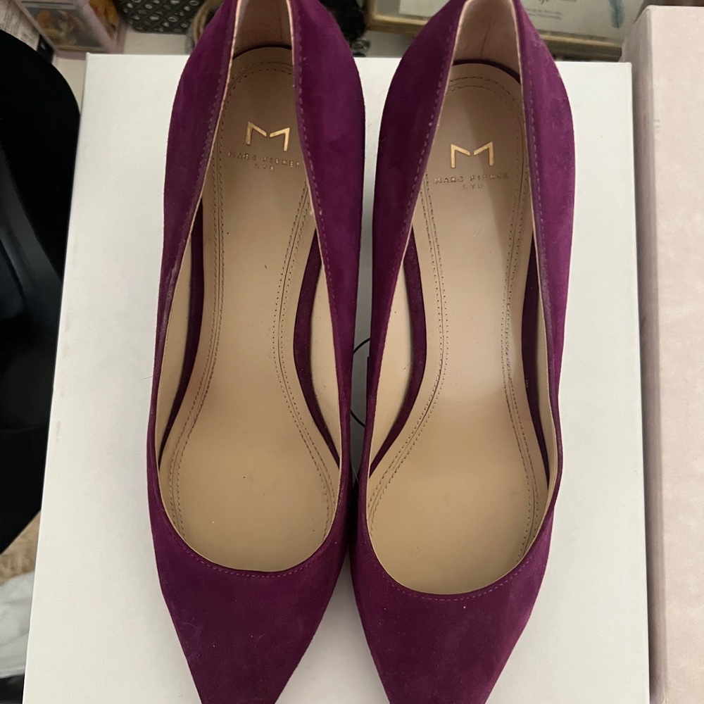 Marc Fisher Plum Suede Block Heels – Size 8